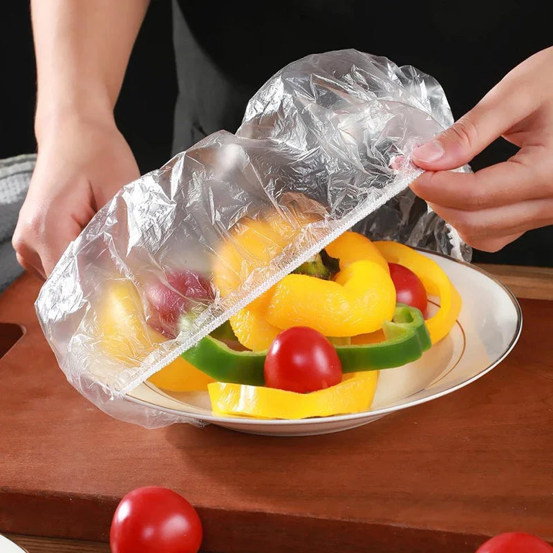 100Pcs Disposable Plastic food Wrap