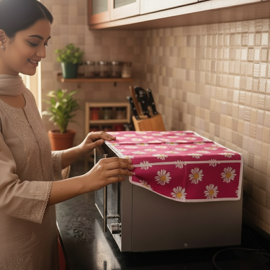 Microwave Cover with Pockets